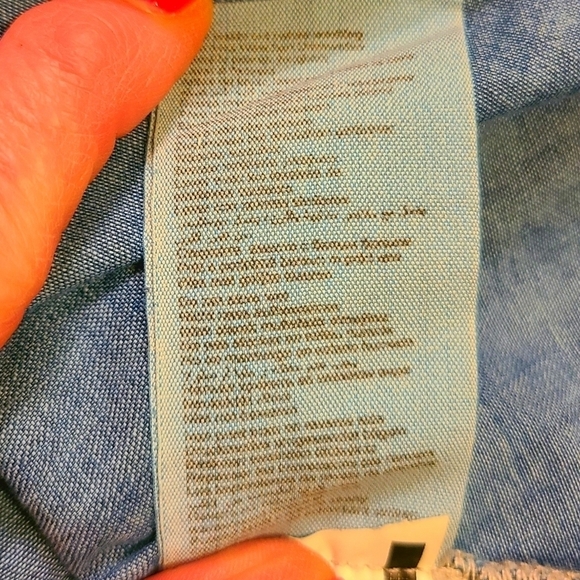 Mavi Women's Shirt Blue Denim Chambray Snap Button Down Faded Medium Wash - Picture 12 of 12